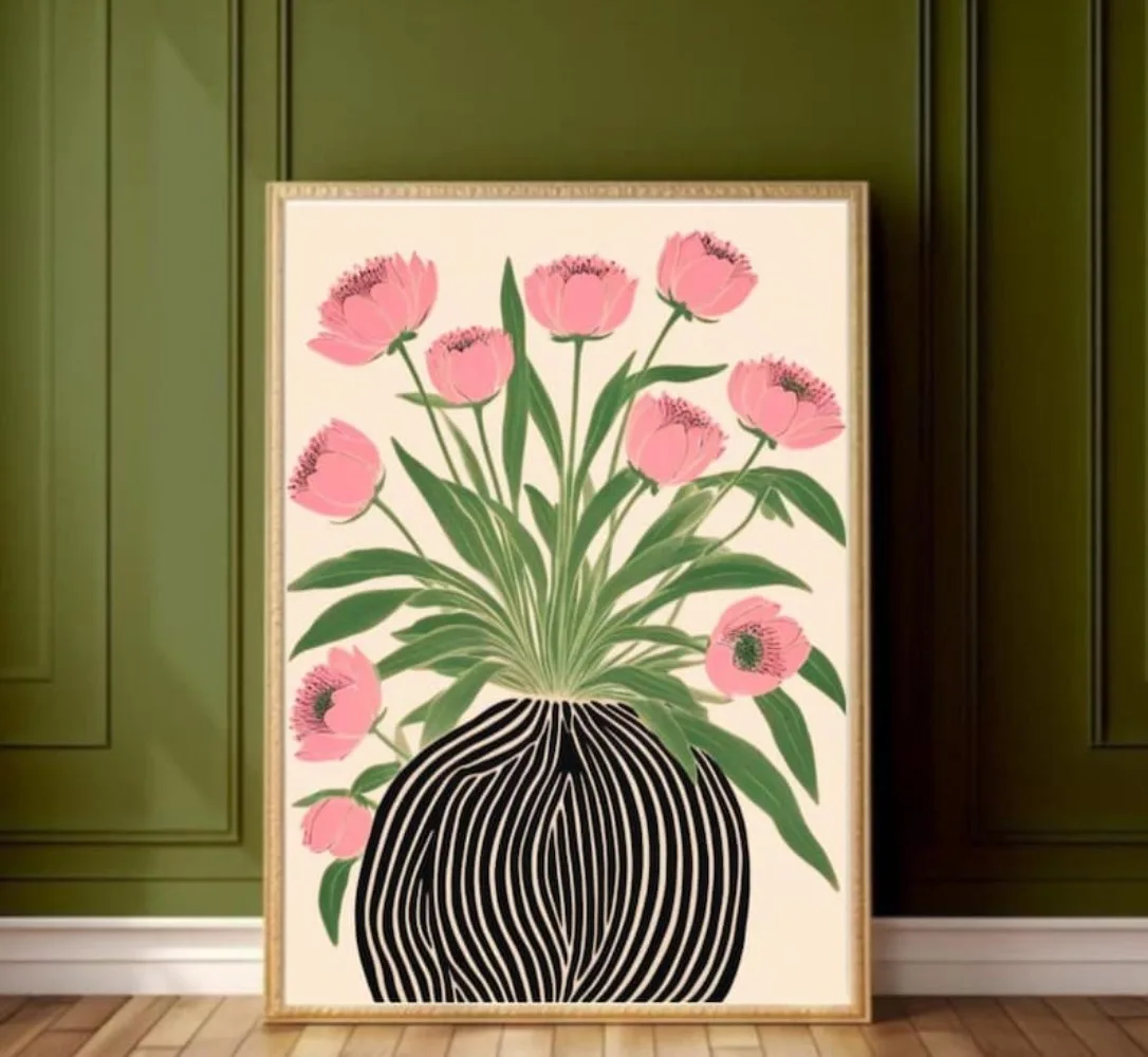 Bezramowy plakat kwiatowy, szt – Florist Supply Vases recenzja i cena